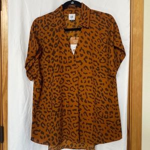 Short sleeve animal print blouse
